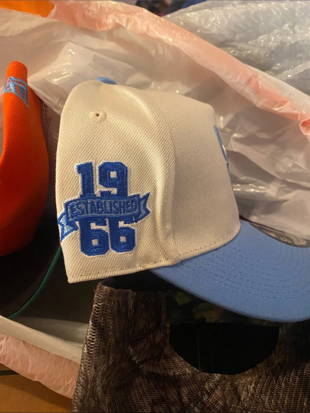 New Era Two-Tone White and Light Blue Chicago Bulls 9FORTY Cap